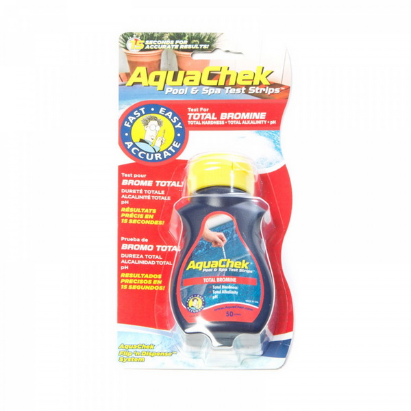Aquachek rouge 4 en 1 BROMINE (x50 bandelettes) pour piscines et spas