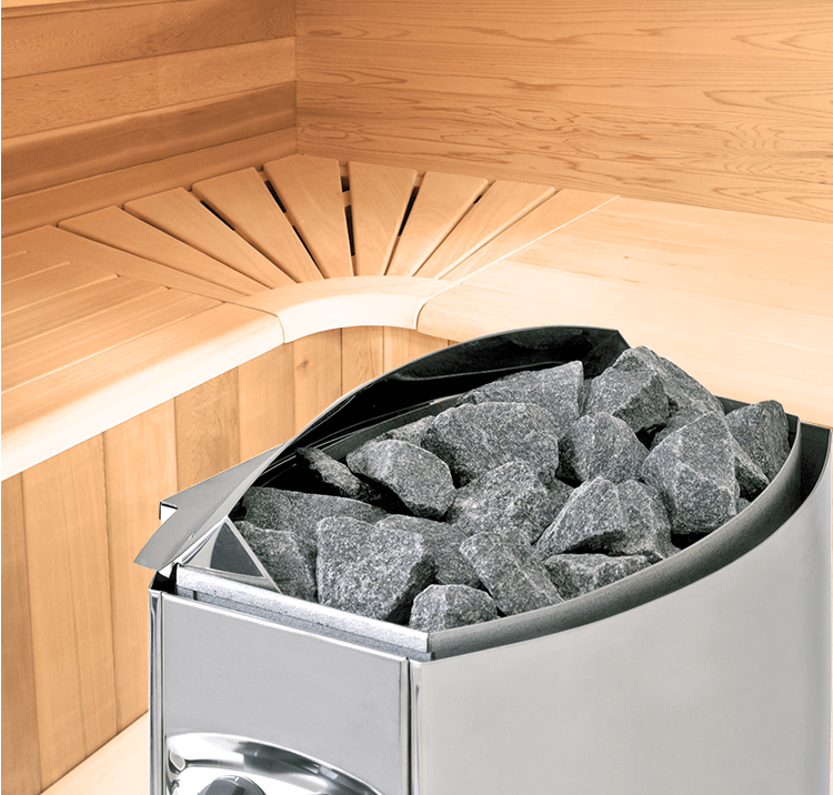 Sauna eccolo équipé du poêle Harvia 4.5 kw avec 20 kg de pierre de diabase