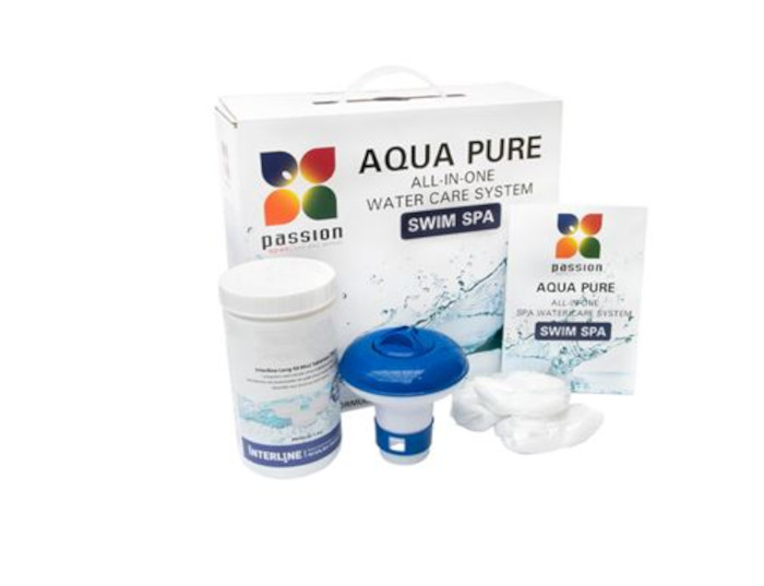 Aquapure est un traitement écologique sains pour votre peaux et pour spa de nage, économique et simple d'utilisations, distribué par la marque passion spa